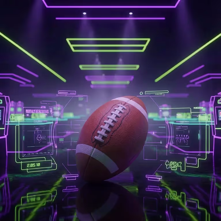 OopSpin sports betting American football neon graphic